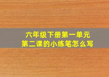 六年级下册第一单元第二课的小练笔怎么写