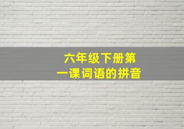 六年级下册第一课词语的拼音