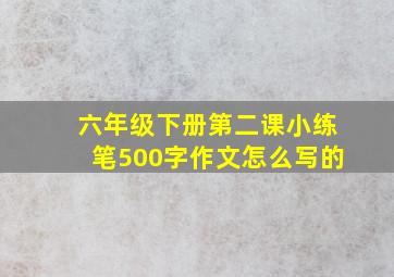 六年级下册第二课小练笔500字作文怎么写的