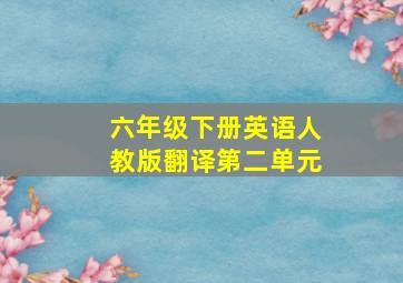 六年级下册英语人教版翻译第二单元