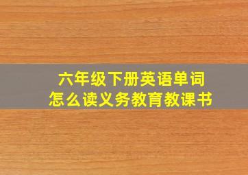 六年级下册英语单词怎么读义务教育教课书