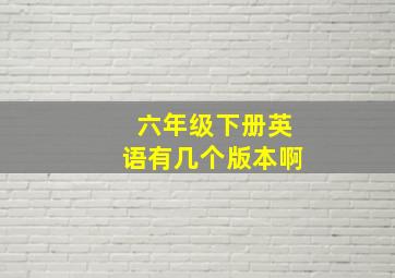 六年级下册英语有几个版本啊