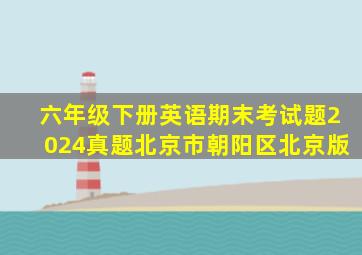 六年级下册英语期末考试题2024真题北京市朝阳区北京版