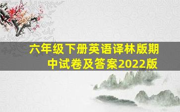 六年级下册英语译林版期中试卷及答案2022版