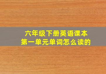 六年级下册英语课本第一单元单词怎么读的