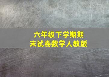 六年级下学期期末试卷数学人教版