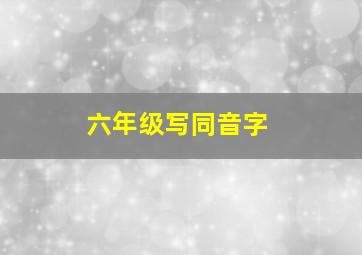 六年级写同音字