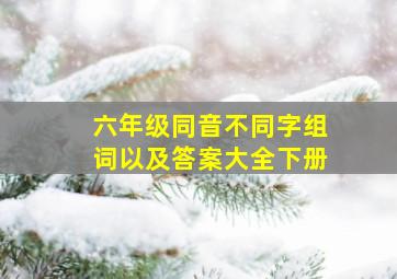 六年级同音不同字组词以及答案大全下册