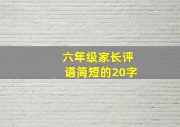 六年级家长评语简短的20字