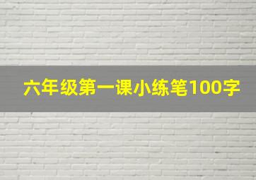 六年级第一课小练笔100字