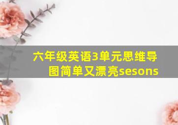 六年级英语3单元思维导图简单又漂亮sesons