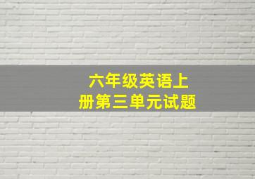 六年级英语上册第三单元试题