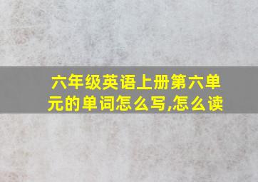 六年级英语上册第六单元的单词怎么写,怎么读