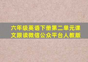 六年级英语下册第二单元课文跟读微信公众平台人教版