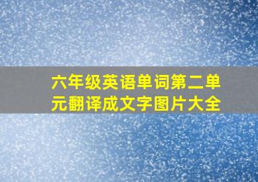 六年级英语单词第二单元翻译成文字图片大全