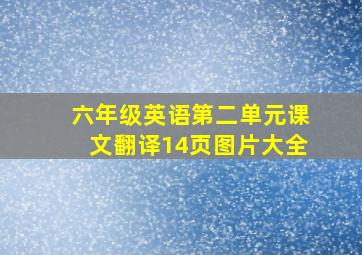 六年级英语第二单元课文翻译14页图片大全