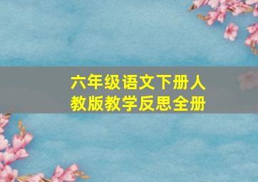 六年级语文下册人教版教学反思全册