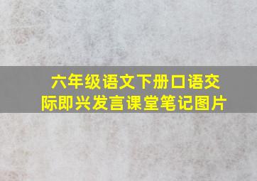 六年级语文下册口语交际即兴发言课堂笔记图片