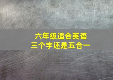 六年级适合英语三个字还是五合一