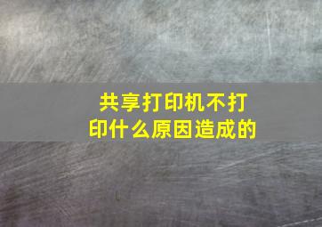 共享打印机不打印什么原因造成的