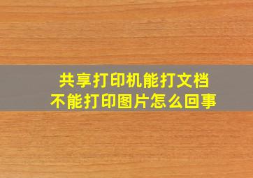 共享打印机能打文档不能打印图片怎么回事