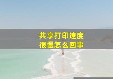 共享打印速度很慢怎么回事