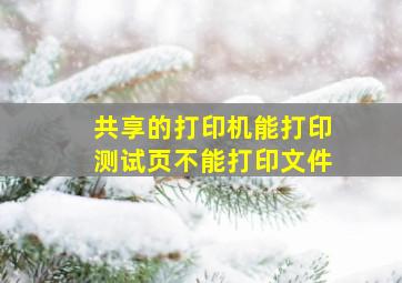 共享的打印机能打印测试页不能打印文件