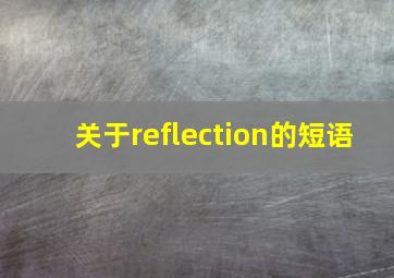 关于reflection的短语