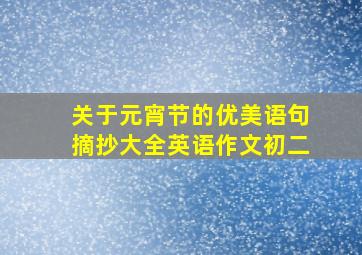 关于元宵节的优美语句摘抄大全英语作文初二