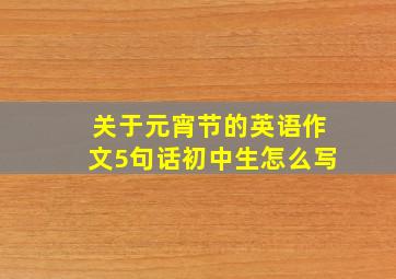 关于元宵节的英语作文5句话初中生怎么写