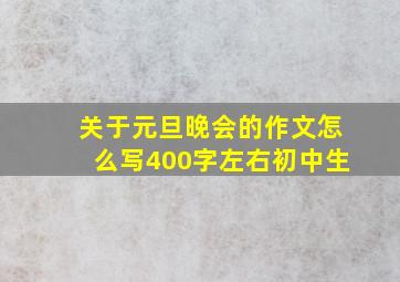 关于元旦晚会的作文怎么写400字左右初中生