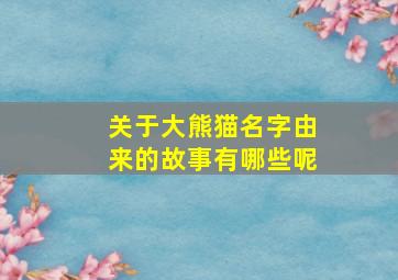 关于大熊猫名字由来的故事有哪些呢