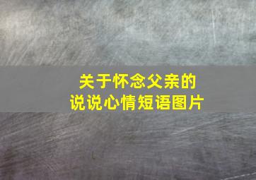 关于怀念父亲的说说心情短语图片