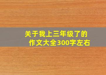 关于我上三年级了的作文大全300字左右