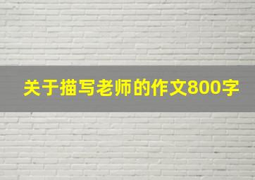 关于描写老师的作文800字