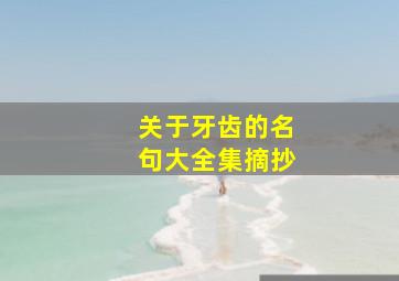 关于牙齿的名句大全集摘抄