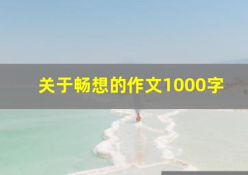 关于畅想的作文1000字