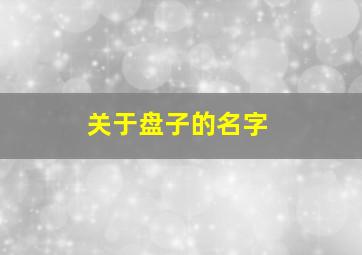 关于盘子的名字