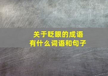 关于眨眼的成语有什么词语和句子