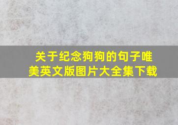 关于纪念狗狗的句子唯美英文版图片大全集下载