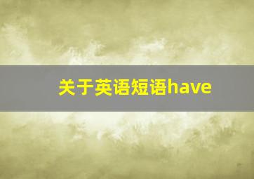 关于英语短语have