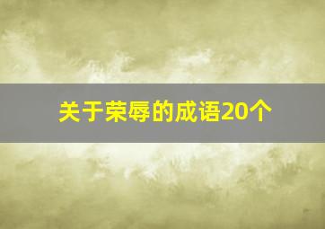 关于荣辱的成语20个