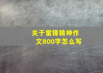 关于雷锋精神作文800字怎么写