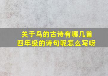 关于鸟的古诗有哪几首四年级的诗句呢怎么写呀