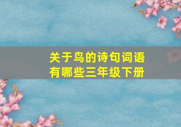 关于鸟的诗句词语有哪些三年级下册