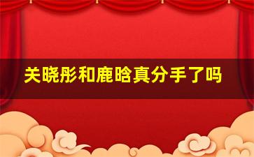 关晓彤和鹿晗真分手了吗