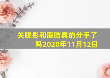 关晓彤和鹿晗真的分手了吗2020年11月12日