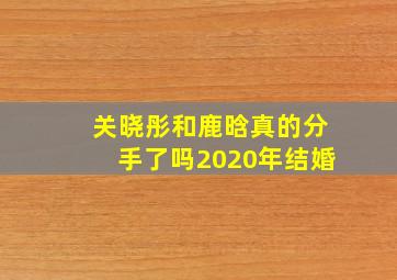 关晓彤和鹿晗真的分手了吗2020年结婚