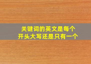 关键词的英文是每个开头大写还是只有一个