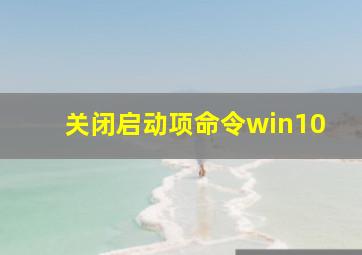 关闭启动项命令win10